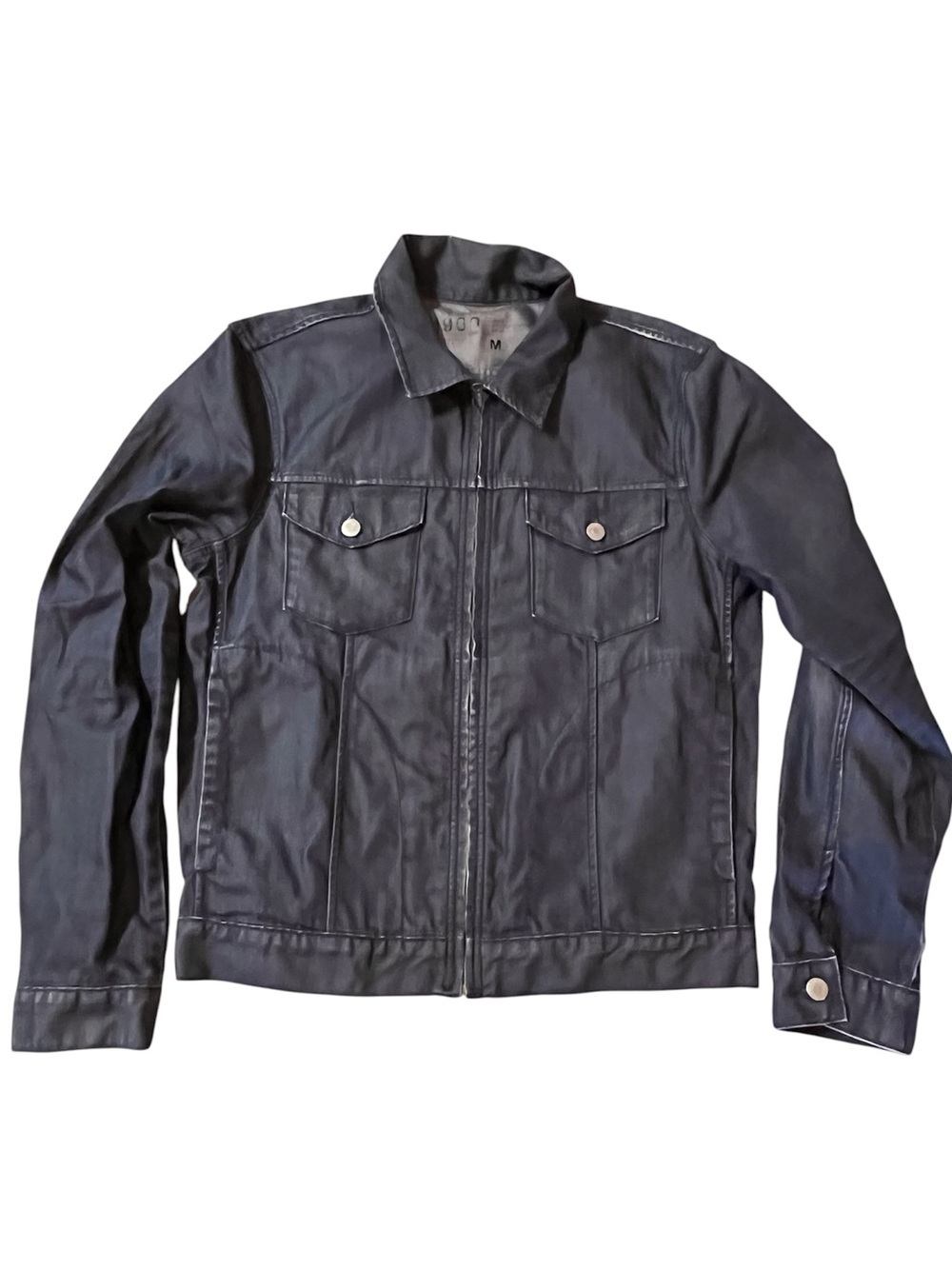 GAP Zip Front Denim Jacket. MEDIUM. Blue.